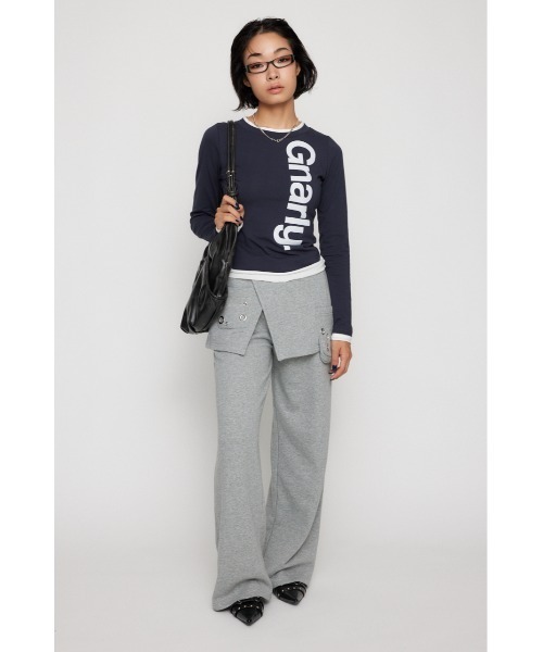 LAGUA GEM（ラグアジェム）の「2PIECE EYELET スウェットパンツ（スウェットパンツ・レディース・ブラック/杢グレー・SMALL/MEDIUM）」の5枚目の写真