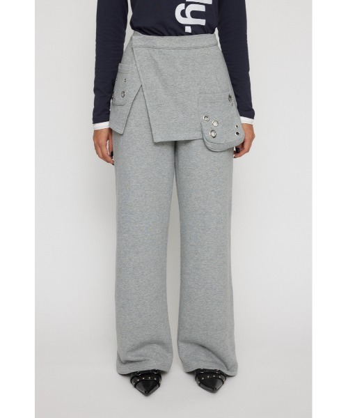 LAGUA GEM（ラグアジェム）の「2PIECE EYELET スウェットパンツ（スウェットパンツ・レディース・ブラック/杢グレー・SMALL/MEDIUM）」の4枚目の写真