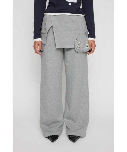 LAGUA GEM（ラグアジェム）の「2PIECE EYELET スウェットパンツ（スウェットパンツ・レディース・ブラック/杢グレー・SMALL/MEDIUM）」の6枚目の写真