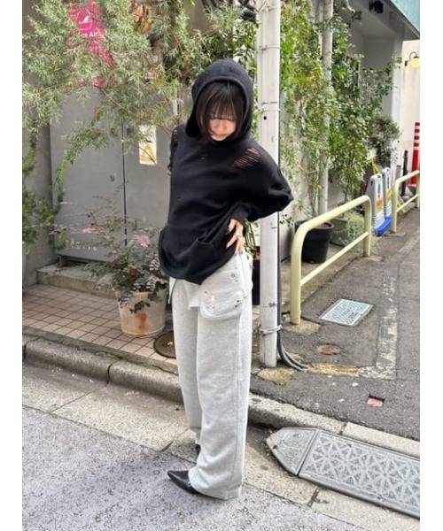 LAGUA GEM（ラグアジェム）の「2PIECE EYELET スウェットパンツ（スウェットパンツ・レディース・ブラック/杢グレー・SMALL/MEDIUM）」の20枚目の写真