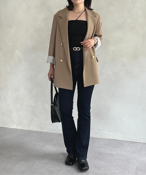 Thevon（ゼボン）の「美脚フレアデニムパンツ（デニムパンツ・レディース・ブラック/ネイビー・マルチサイズ）」の3枚目の写真