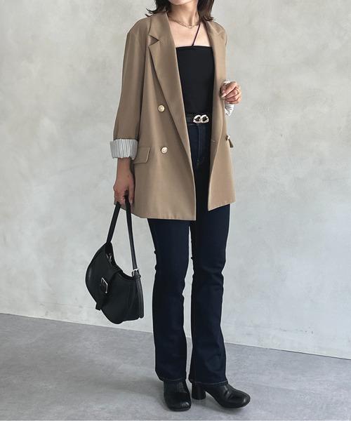 Thevon（ゼボン）の「美脚フレアデニムパンツ（デニムパンツ・レディース・ブラック/ネイビー・マルチサイズ）」の5枚目の写真