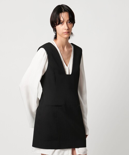 AEWEN MATOPH(イウエン マトフ)の「<AEWEN MATOPH>スクエアネックミニワンピース(ワンピース・レディース・ブラック/ダークブラウン・FREE)」の14枚目の写真