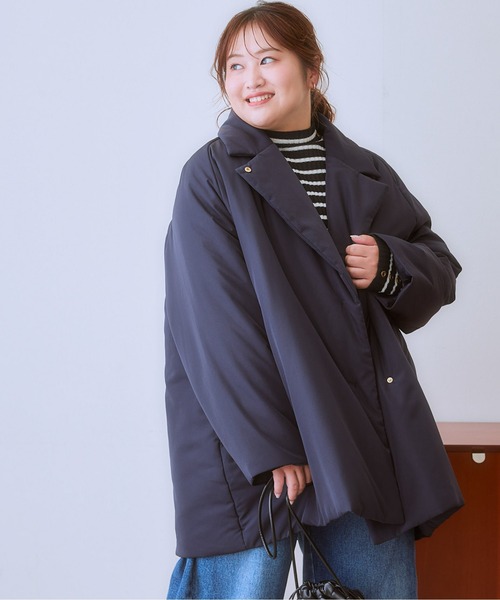 SMILE LAND（スマイルランド）の「＜大きいサイズ＞ミディアム丈中わたモンスターコート（ダウンジャケット/コート・レディース・カーキ系/ブラック/グレー・3L～4L/L～LL/5L～6L）」の15枚目の写真