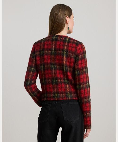 セール】チェック モヘア クロップド ジャケット（その他アウター