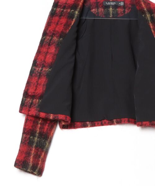 セール】チェック モヘア クロップド ジャケット（その他アウター