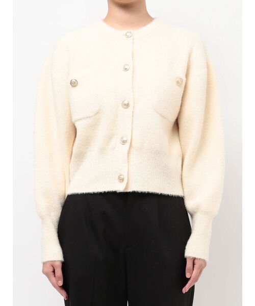 TONAL(トーナル)の「ラメニット金釦カーデ(カーディガン/ボレロ・レディース・オフホワイト/ブラック/レッド・MEDIUM)」の14枚目の写真
