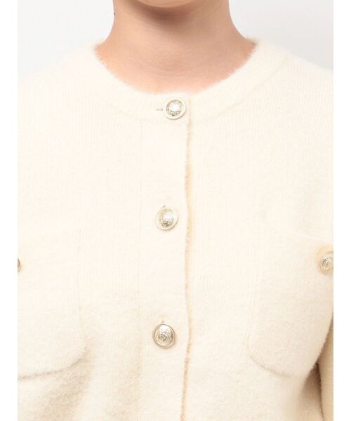 TONAL(トーナル)の「ラメニット金釦カーデ(カーディガン/ボレロ・レディース・オフホワイト/ブラック/レッド・MEDIUM)」の11枚目の写真