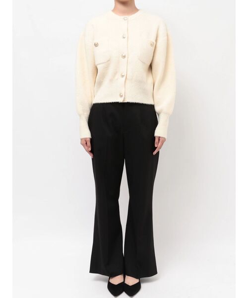 TONAL(トーナル)の「ラメニット金釦カーデ(カーディガン/ボレロ・レディース・オフホワイト/ブラック/レッド・MEDIUM)」の6枚目の写真