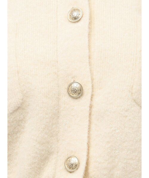 TONAL(トーナル)の「ラメニット金釦カーデ(カーディガン/ボレロ・レディース・オフホワイト/ブラック/レッド・MEDIUM)」の4枚目の写真