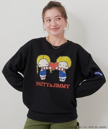 sanrio | 【sanrio characters】パティ＆ジミープリント裏毛ドロップショルダーレトロプリントスウェットプルオーバー《サンリオキャラクターズ》(スウェット)