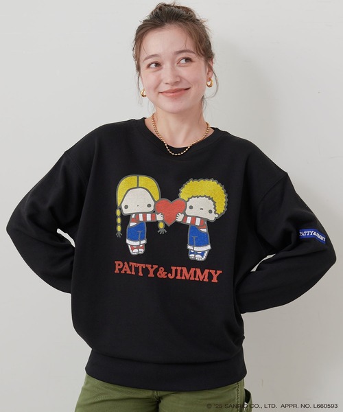 セール】【sanrio characters】パティ＆ジミープリント裏毛ドロップ