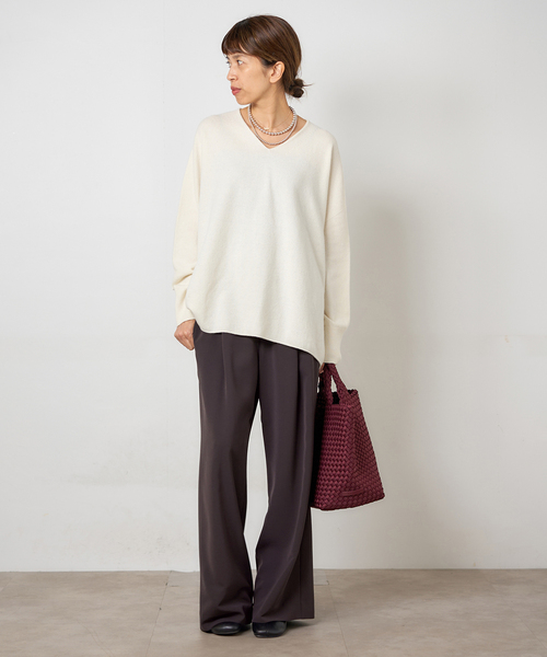 IENA（イエナ）の「ウォッシャブル アセテートツイルタックパンツ（その他パンツ・レディース・サックスブルー/ホワイト/ブラウン・34/36/38/40）」の14枚目の写真