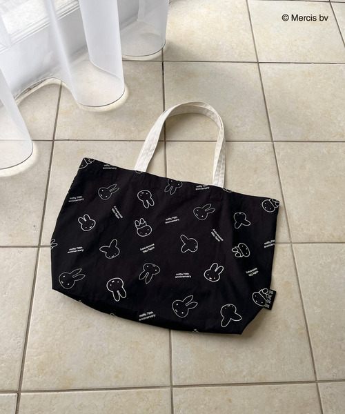 MIIA（ミーア）の「miffy バイカラーBIGトートバッグ（トートバッグ・レディース・オフホワイト/ブラック・FREE）」の3枚目の写真