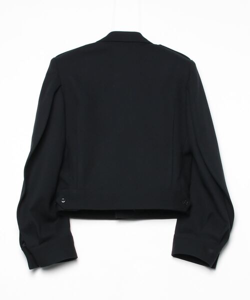 JOHN LAWRENCE SULLIVAN（ジョンローレンスサリバン）の「WOOL BARATHEA MASSIVE ROUNDED SLEEVE IKE JACKET（ミリタリージャケット・メンズ・ブラック・48/46/44）」の3枚目の写真