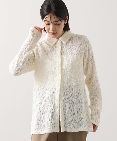 Gready Brilliant（グレディブリリアン）の「起毛フラワーレースシャツ（Tシャツ/カットソー・レディース・ブラック/アイボリー・FREE）」の17枚目の写真