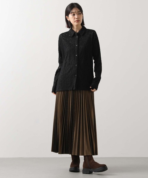 Gready Brilliant（グレディブリリアン）の「起毛フラワーレースシャツ（Tシャツ/カットソー・レディース・ブラック/アイボリー・FREE）」の10枚目の写真