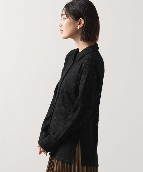 Gready Brilliant（グレディブリリアン）の「起毛フラワーレースシャツ（Tシャツ/カットソー・レディース・ブラック/アイボリー・FREE）」の12枚目の写真