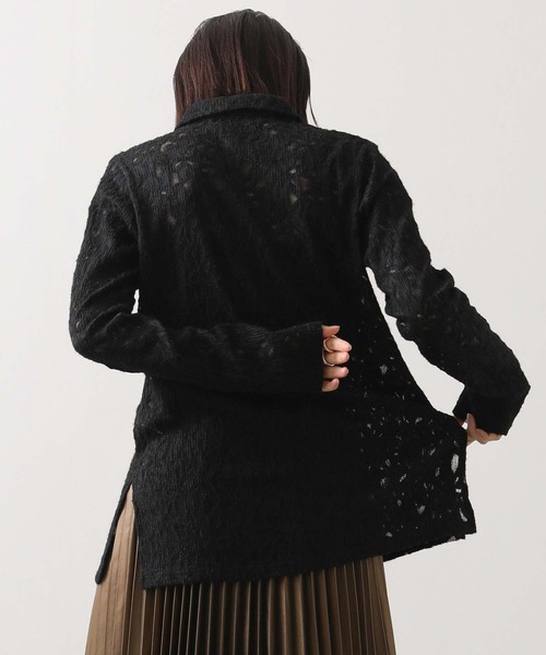 Gready Brilliant（グレディブリリアン）の「起毛フラワーレースシャツ（Tシャツ/カットソー・レディース・ブラック/アイボリー・FREE）」の13枚目の写真