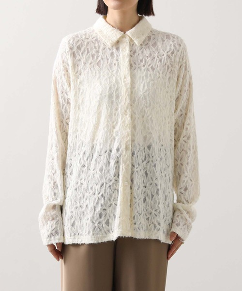 Gready Brilliant（グレディブリリアン）の「起毛フラワーレースシャツ（Tシャツ/カットソー・レディース・ブラック/アイボリー・FREE）」の15枚目の写真