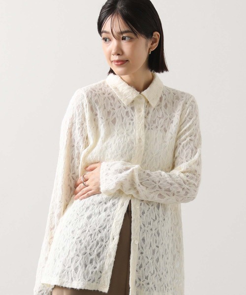 Gready Brilliant（グレディブリリアン）の「起毛フラワーレースシャツ（Tシャツ/カットソー・レディース・ブラック/アイボリー・FREE）」の18枚目の写真