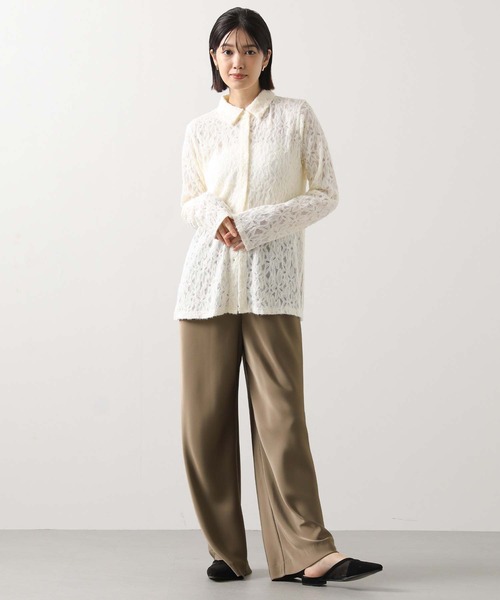 Gready Brilliant（グレディブリリアン）の「起毛フラワーレースシャツ（Tシャツ/カットソー・レディース・ブラック/アイボリー・FREE）」の22枚目の写真