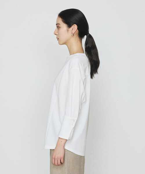Gabardine K.T(ギャバジンケーティー)の「ポンチハード カットソー(Tシャツ/カットソー・レディース・ライトグレー/サックスブルー・9号)」の4枚目の写真