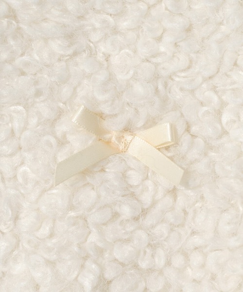flower（フラワー）の「リボンボアジャケット（ノーカラージャケット・レディース・アイボリー/ブラウン・FREE）」の12枚目の写真