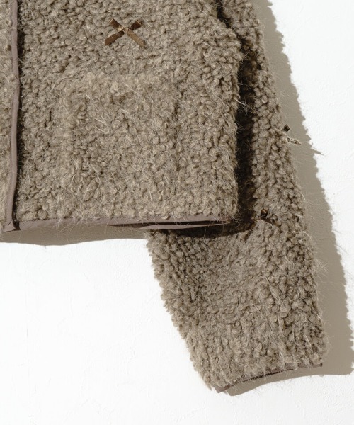 flower（フラワー）の「リボンボアジャケット（ノーカラージャケット・レディース・アイボリー/ブラウン・FREE）」の17枚目の写真