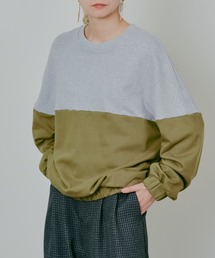 DOLLUPOOPS | 配色スウェットギャザートップス(スウェット)