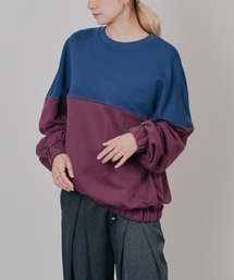 DOLLUPOOPS | 配色スウェットギャザートップス(スウェット)