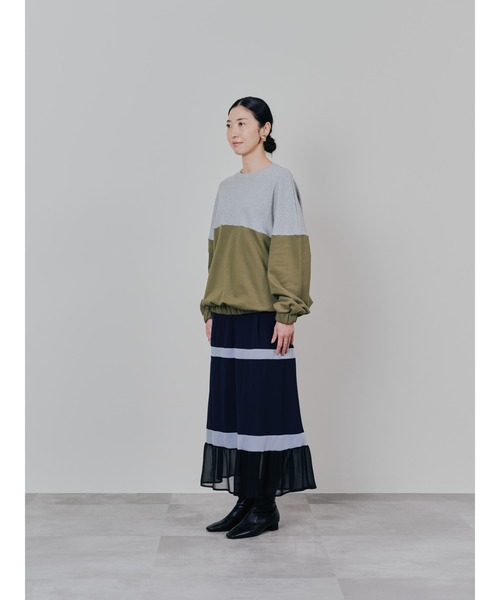 DOLLUPOOPS（ドールアップウップス）の「配色スウェットギャザートップス（スウェット・レディース・ワインレッド/カーキ/ブラック・38）」の10枚目の写真