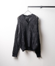 Bling Leads（ブリングリーズ）の「【RES】【Bling leads】レース編みＶネックニットカーディガン（カーディガン/ボレロ）」