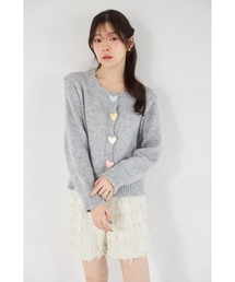 tocco closet | 【ZOZO限定】カラフルハート釦スカラップニットカーディガン(カーディガン/ボレロ)