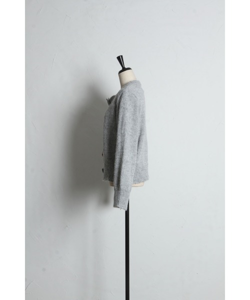 tocco closet（トッコ　クローゼット）の「【ZOZO限定】カラフルハート釦スカラップニットカーディガン（カーディガン/ボレロ・レディース・アイボリー/グレー・M）」の21枚目の写真