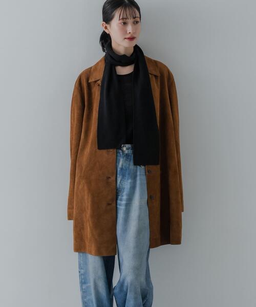 URBAN RESEARCH（アーバンリサーチ）の「ウールカシミヤナローマフラー（ストール/ショール・レディース・ブラウン系その他/ブラック・-）」の4枚目の写真