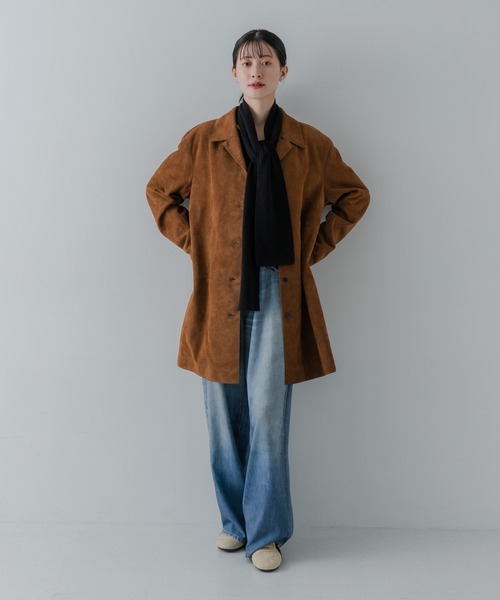 URBAN RESEARCH（アーバンリサーチ）の「ウールカシミヤナローマフラー（ストール/ショール・レディース・ブラウン系その他/ブラック・-）」の10枚目の写真