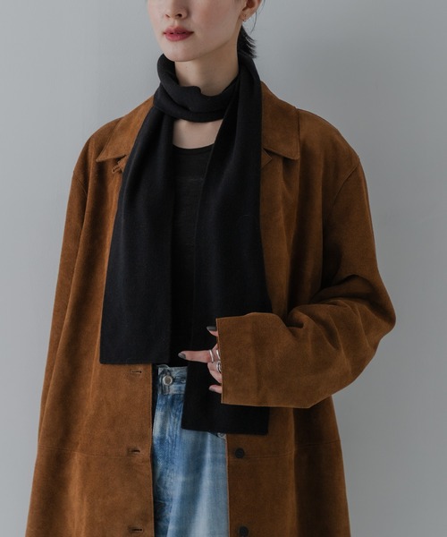 URBAN RESEARCH（アーバンリサーチ）の「ウールカシミヤナローマフラー（ストール/ショール・レディース・ブラウン系その他/ブラック・-）」の9枚目の写真