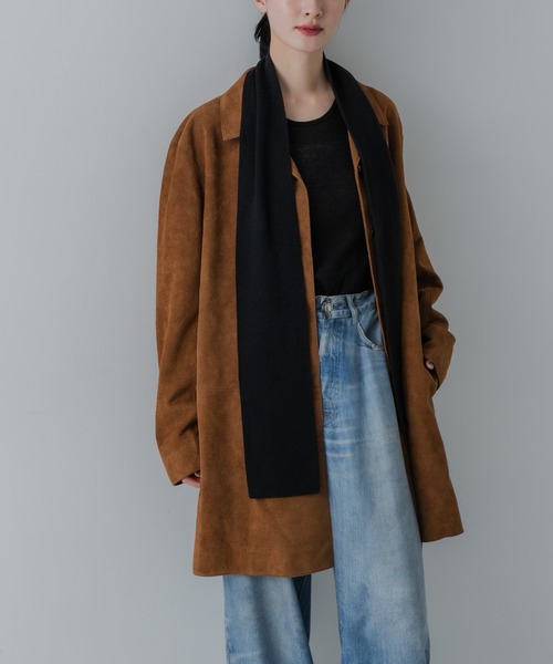 URBAN RESEARCH（アーバンリサーチ）の「ウールカシミヤナローマフラー（ストール/ショール・レディース・ブラウン系その他/ブラック・-）」の7枚目の写真