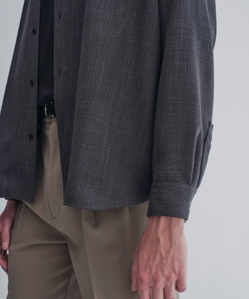 CITY TOKYO(シティトウキョウ)の「【CITY TOKYO/シティートーキョー】Easy tweed シャツ(シャツ/ブラウス・メンズ・ベージュ/ダークグレー・1/2)」の8枚目の写真