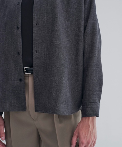 CITY TOKYO(シティトウキョウ)の「【CITY TOKYO/シティートーキョー】Easy tweed シャツ(シャツ/ブラウス・メンズ・ベージュ/ダークグレー・1/2)」の9枚目の写真