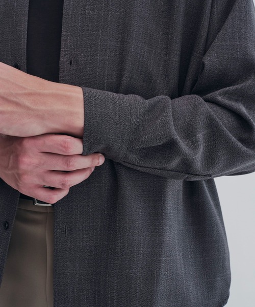 CITY TOKYO(シティトウキョウ)の「【CITY TOKYO/シティートーキョー】Easy tweed シャツ(シャツ/ブラウス・メンズ・ベージュ/ダークグレー・1/2)」の10枚目の写真