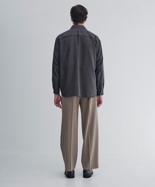 CITY TOKYO(シティトウキョウ)の「【CITY TOKYO/シティートーキョー】Easy tweed シャツ(シャツ/ブラウス・メンズ・ベージュ/ダークグレー・1/2)」の6枚目の写真