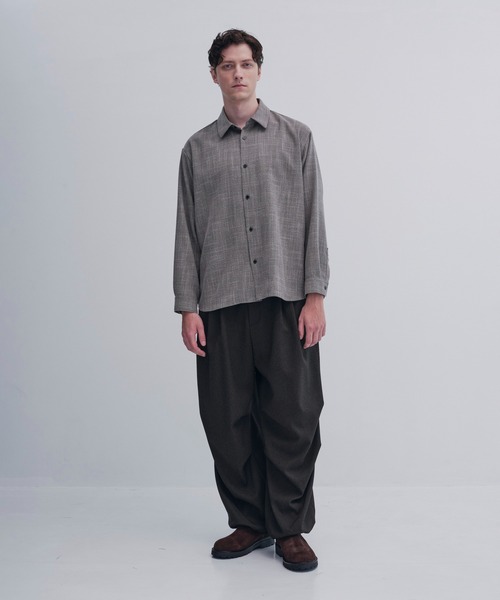 CITY TOKYO(シティトウキョウ)の「【CITY TOKYO/シティートーキョー】Easy tweed シャツ(シャツ/ブラウス・メンズ・ベージュ/ダークグレー・1/2)」の11枚目の写真