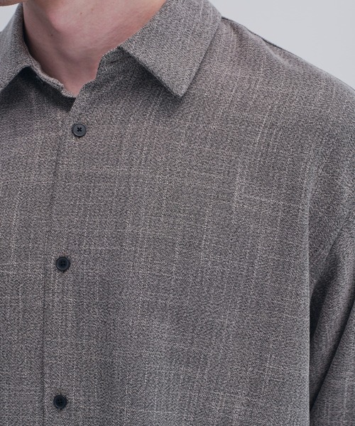 CITY TOKYO(シティトウキョウ)の「【CITY TOKYO/シティートーキョー】Easy tweed シャツ(シャツ/ブラウス・メンズ・ベージュ/ダークグレー・1/2)」の15枚目の写真