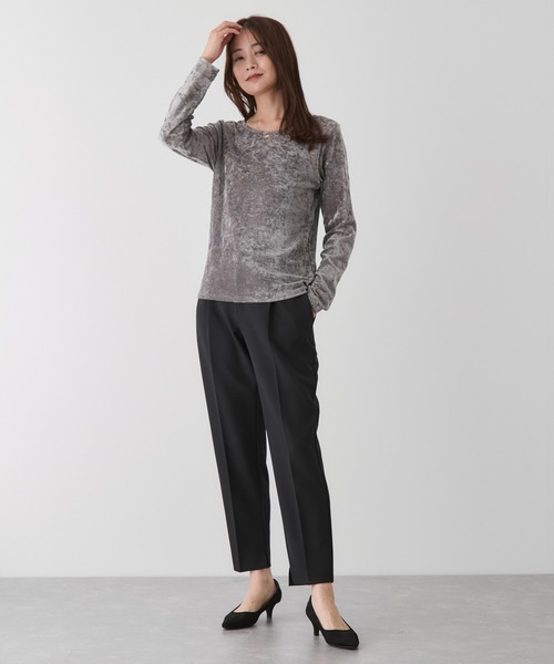 Jayro（ジャイロ）の「前後2WAYフロッキーメッシュプルオーバー（Tシャツ/カットソー・レディース・チャコールグレー/ホワイト系その他2/ベージュ・M）」の4枚目の写真