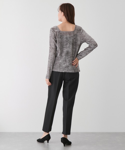 Jayro（ジャイロ）の「前後2WAYフロッキーメッシュプルオーバー（Tシャツ/カットソー・レディース・チャコールグレー/ホワイト系その他2/ベージュ・M）」の6枚目の写真