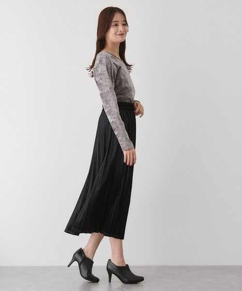 Jayro（ジャイロ）の「前後2WAYフロッキーメッシュプルオーバー（Tシャツ/カットソー・レディース・チャコールグレー/ホワイト系その他2/ベージュ・M）」の8枚目の写真