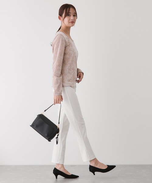 Jayro（ジャイロ）の「前後2WAYフロッキーメッシュプルオーバー（Tシャツ/カットソー・レディース・チャコールグレー/ホワイト系その他2/ベージュ・M）」の21枚目の写真