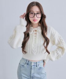 OLIVE des OLIVE | キラキラケーブルニット(ニット/セーター)